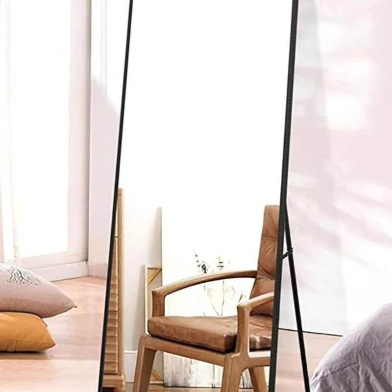 مرآة أرضية كاملة الطول من إن زون 160×50 سم بإطار من الألومنيوم باللون الأسود