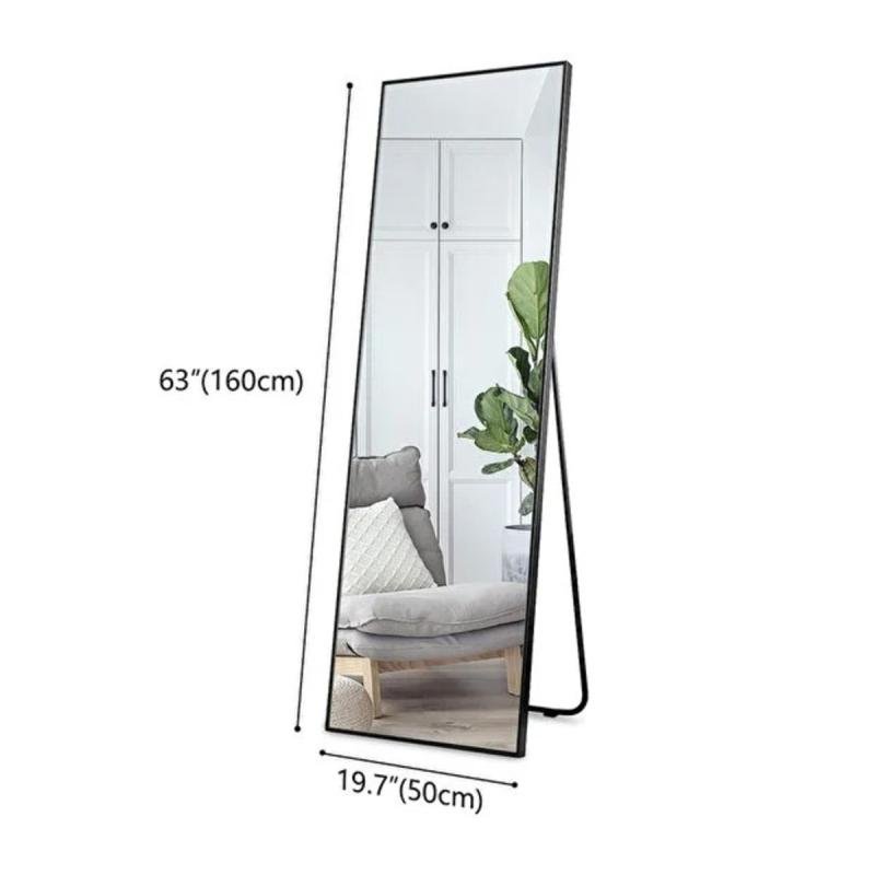 مرآة أرضية كاملة الطول من إن زون 160×50 سم بإطار من الألومنيوم باللون الأسود