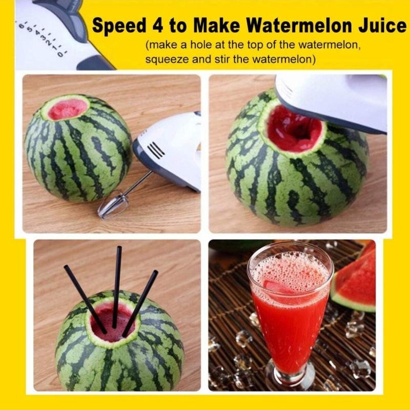 خلاط يدوي كهربائي بقوة 150 وات وخفاقة بيض و7 سرعات وخلط سهل مع خفاقة من الفولاذ المقاوم للصدأ