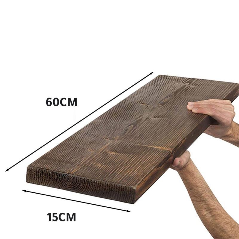 رف خشبي مثبت على الحائط مقاس: 15X60 سم