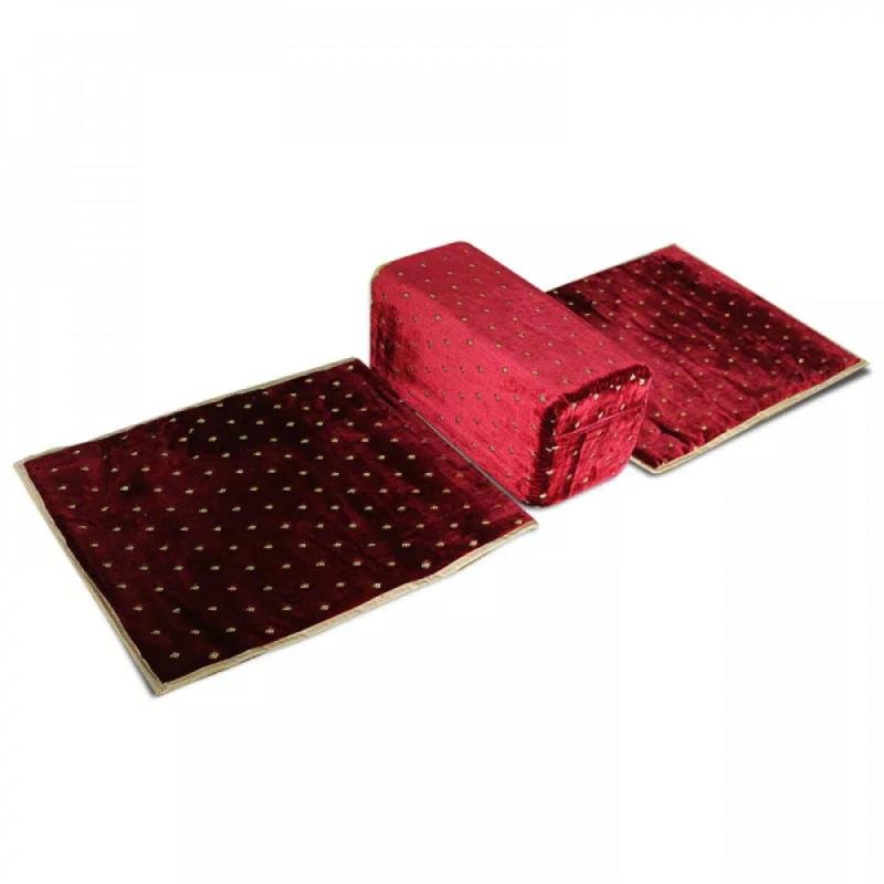 جلسة تراثية أرضية للتخييم مع مسند بنقشات عربية – 25x60x165 سم