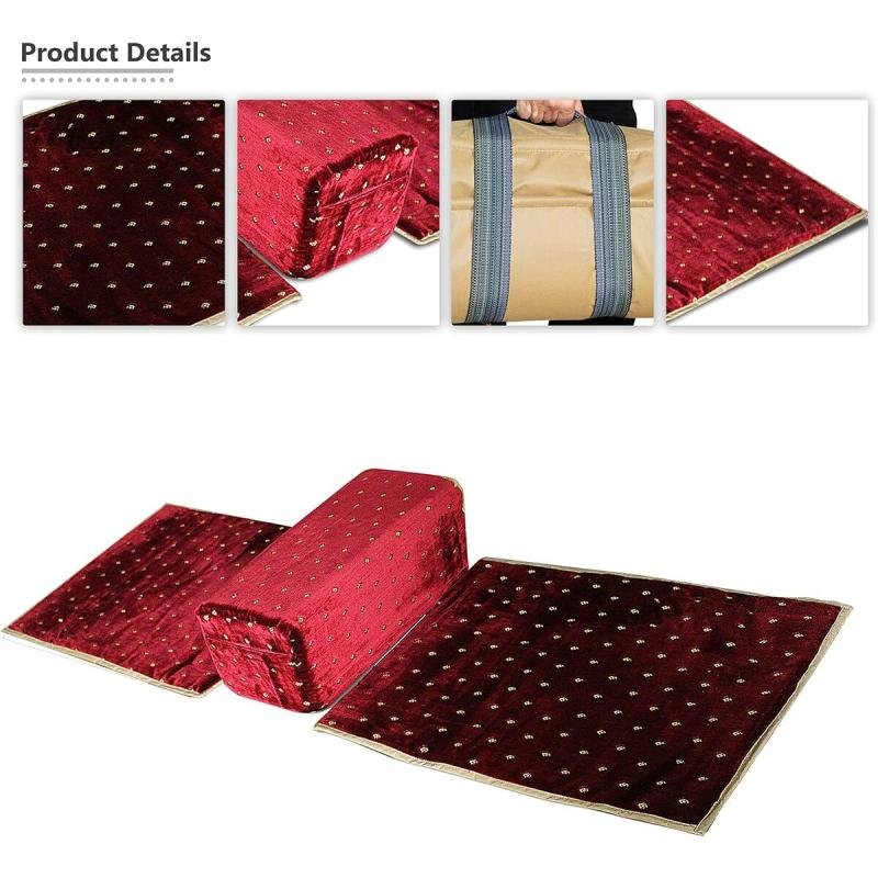 جلسة تراثية أرضية للتخييم مع مسند بنقشات عربية – 25x60x165 سم