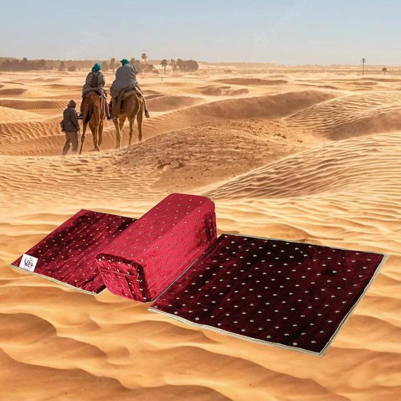 جلسة تراثية أرضية للتخييم مع مسند بنقشات عربية – 25x60x165 سم