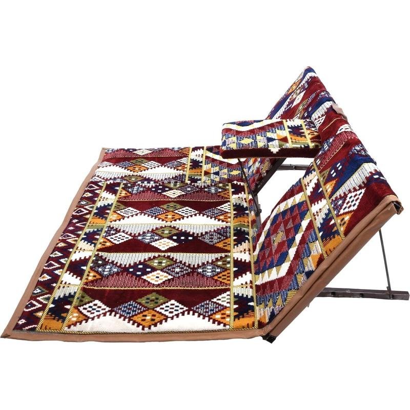 كرسي أرضي للرحلات مع تكاية في الوسط – شخصين – متعدد الألوان