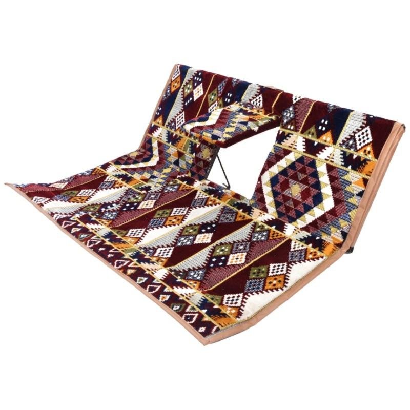 كرسي أرضي للرحلات مع تكاية في الوسط – شخصين – متعدد الألوان