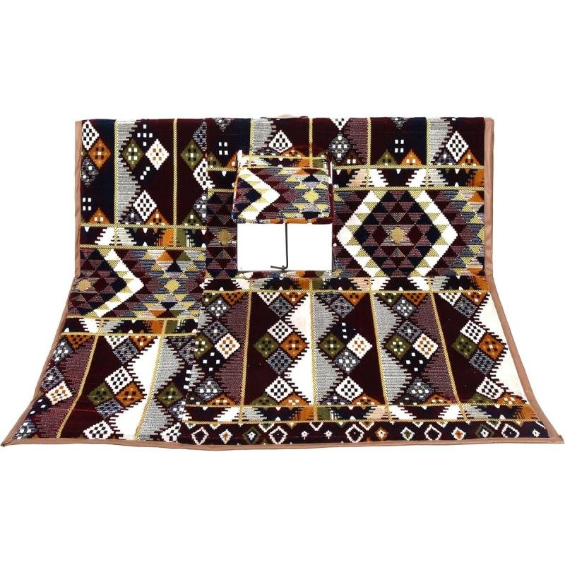 كرسي أرضي للرحلات مع تكاية في الوسط – شخصين – متعدد الألوان