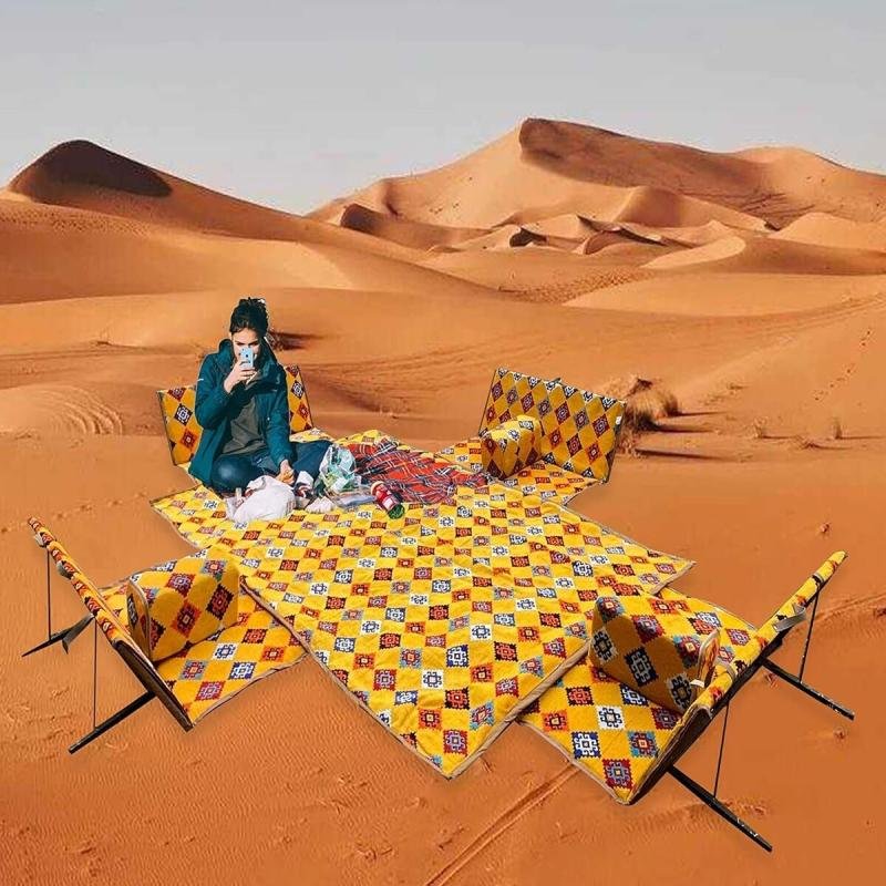 مجموعة جلسات خارجية أرضية للبر تتسع 8 أشخاص – قماش سوري