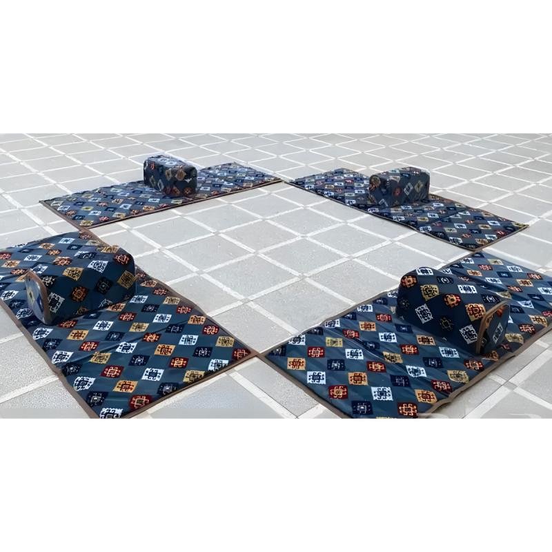 طقم جلسات أرضية شعبية سورية (4 مدات 4 مراكي) – رصاصي