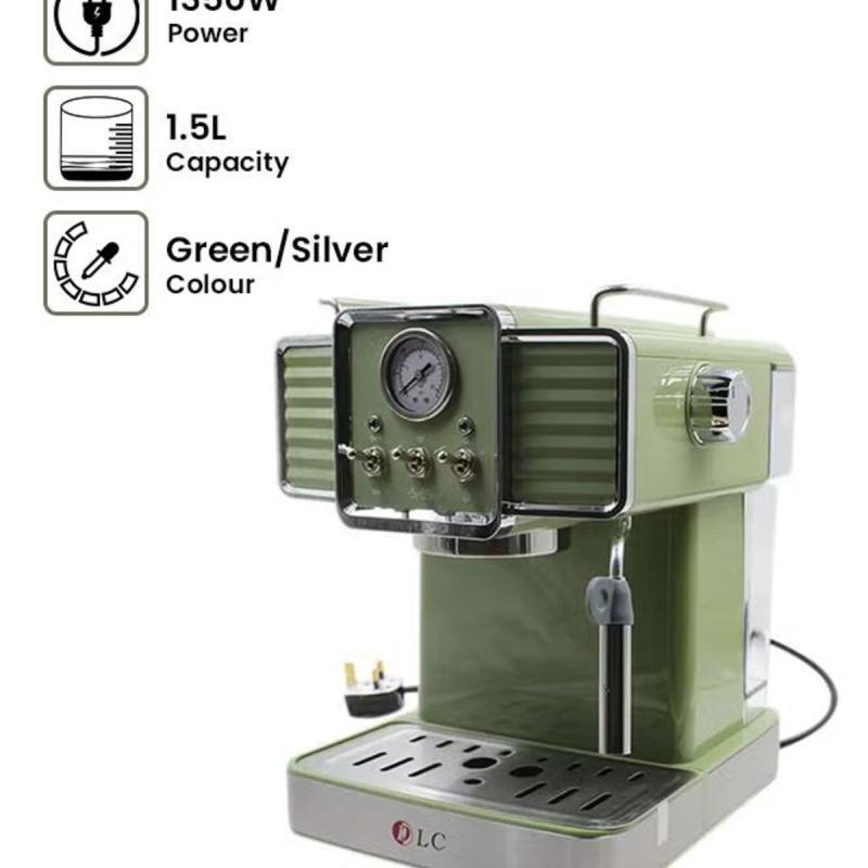 ماكينة صنع قهوة اسبريسو 1.5 لتر 1350 واط DLC-CM7311 أخضر/فضي