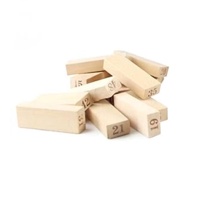 مجموعة مكعبات خشبية كلاسيكية مكونة من 51 قطعة غير سامة وصديقة للبيئة وقابلة للتكديس