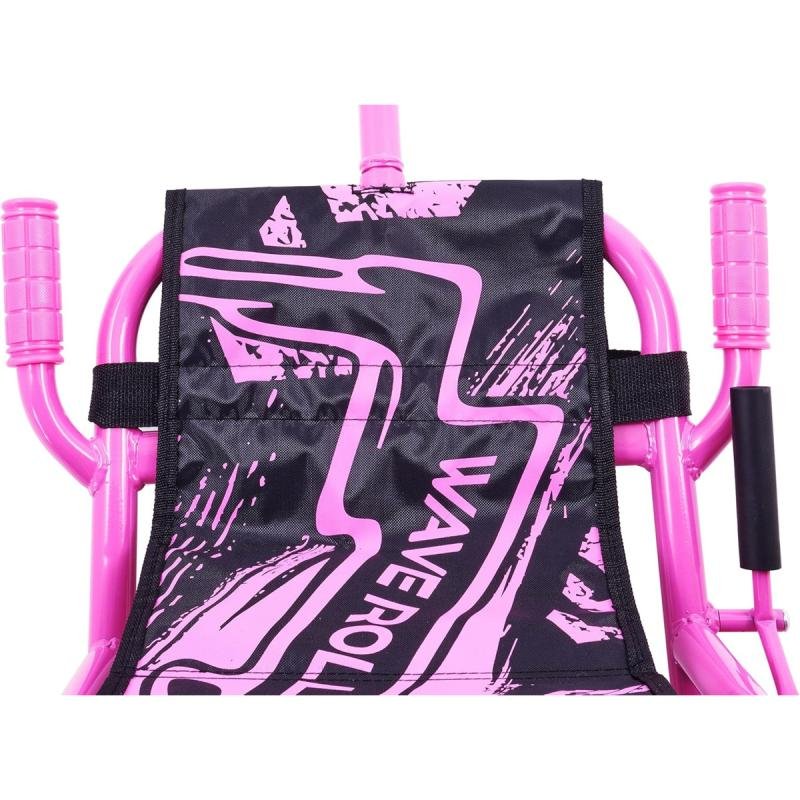 لعبة ركوب ثلاثية العجلات ويف رولر باللون الأسود/الوردي مع مقعد مريح للأطفال