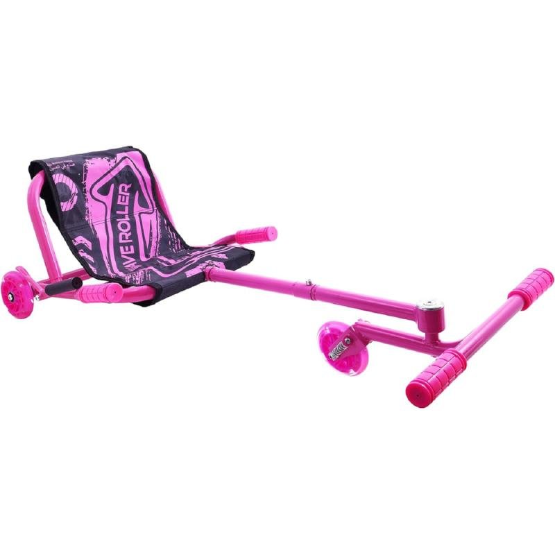لعبة ركوب ثلاثية العجلات ويف رولر باللون الأسود/الوردي مع مقعد مريح للأطفال