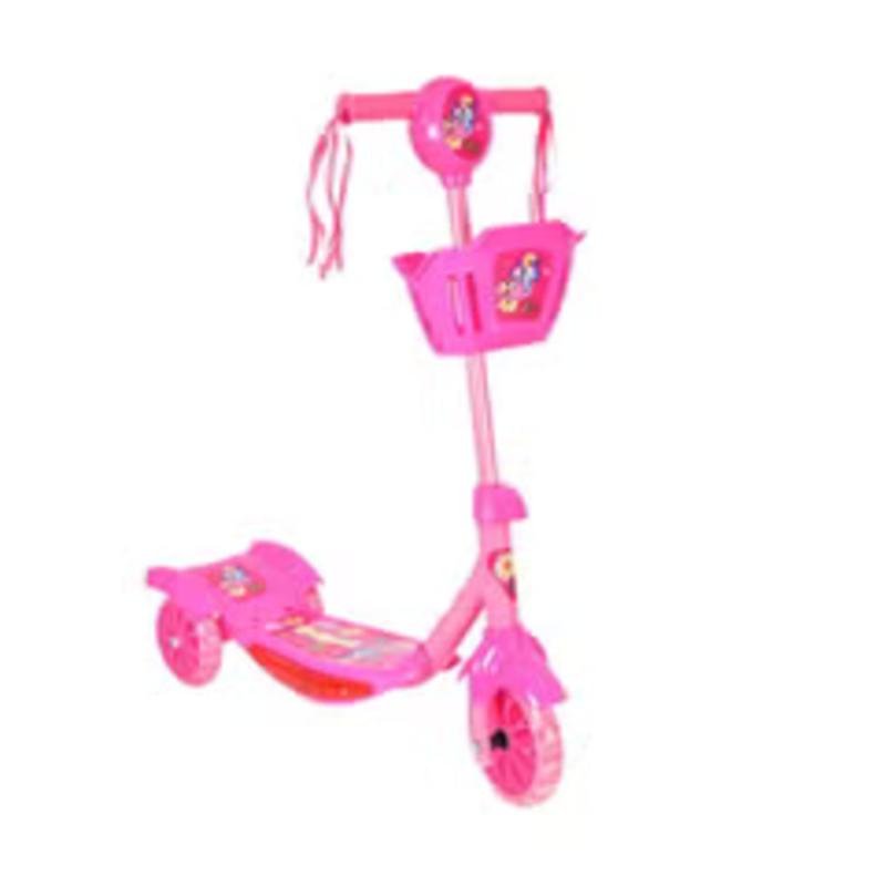 سكوتر ركل محمول ثلاثي العجلات بمقابض مبطنة عالية الجودة وآمن للأطفال