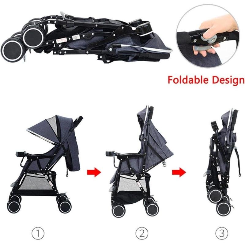 عربة أطفال خفيفة الوزن ومريحة من Maas مع مظلة قابلة للطي ومتعددة الأوضاع