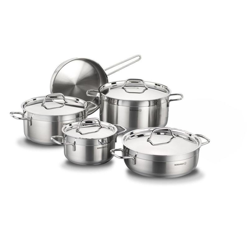 طقم أواني طهي ألفا من الفولاذ المقاوم للصدأ، 9 قطع / A1660